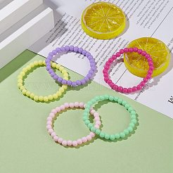 Bonbonfarbenes Stretch-Armband aus Acrylperlen für Kinder&nbsp;BJEW-JB08053
