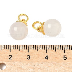 Natürliche weiße Chalcedon runde Charms&nbsp;G-P577-04G