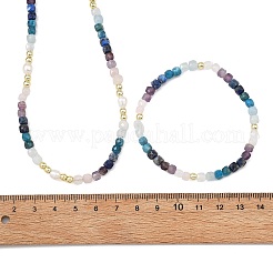 Schmucksets mit Edelsteinen und galvanisierten&nbsp;SJEW-JS01380