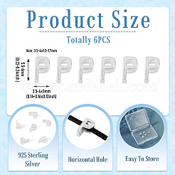 6 pièce de 925 perles initiales creuses en argent sterling&nbsp;STER-TA0001-53P