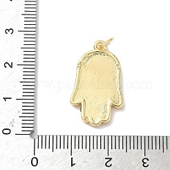 Messing-Pflasteranhänger mit Hamsa-Hand aus natürlichen Muscheln&nbsp;KK-L239-063G