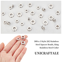 30 Stück 3 Stil 202 Edelstahl-Abstandsperlen&nbsp;STAS-UN0030-81
