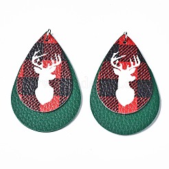 Tema de navidad de cuero de la pu grandes colgantes&nbsp;FIND-R080-05