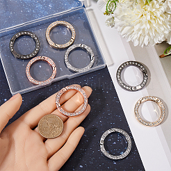 8 Stück 4 Farben Legierung Kristall Strass Feder Tor Ringe&nbsp;FIND-GF0007-70