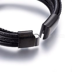 Lederband Multi-Strang-Armbänder&nbsp;BJEW-G603-36B