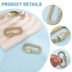 2 Stück Messing Micro Pave Zirkonia Schraubkarabiner Verschluss Charms&nbsp;FIND-CA0010-98