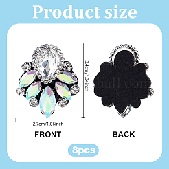 Accessori decorativi da cucire con ricami di strass in vetro&nbsp;PATC-WH0021-070B