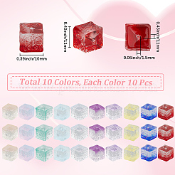 100pcs 10 Farben transparente Glasperlen&nbsp;GLAA-PA0001-51