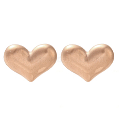 Orecchini a forma di cuore in acciaio inossidabile 304 con placcatura ionica (ip)&nbsp;EJEW-C099-12RG