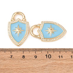 Pendentifs en émail de zircone cubique transparente en laiton micro pavé&nbsp;KK-G543-11G-02