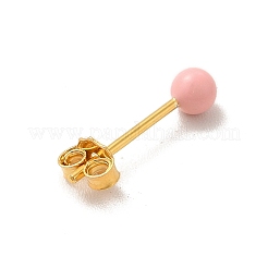 Orecchini a bottone con pallina tonda smaltata&nbsp;LS-EJEW-C020-01G-06