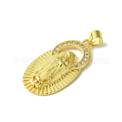 Vrais pendentifs en laiton plaqué 18k or véritable micro pavé zircone cubique&nbsp;KK-H472-18G
