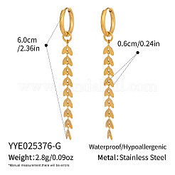 Orecchini a cerchio con nappa di grano in acciaio inossidabile 304&nbsp;ID4958-1