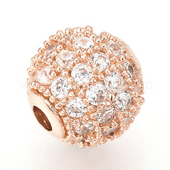 Perles de zircone cubique micro pave en Laiton&nbsp;ZIRC-Q013-10mm-142RG