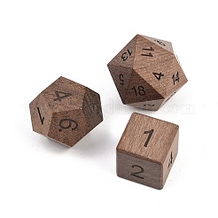 Set di dadi poliedrici in legno naturale&nbsp;WOOD-A027-01B