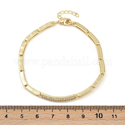 Bracciali in ottone micro pavé con zirconi cubici trasparenti per donna&nbsp;BJEW-F504-12G