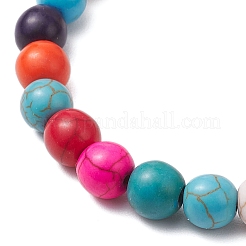 Stretch-Armbänder aus synthetischen türkisfarbenen Perlen für Frauen und Männer&nbsp;BJEW-JB11466