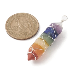 Colgantes puntiagudos de doble terminal con piedras preciosas de 7 chakra&nbsp;PALLOY-TA00057-01