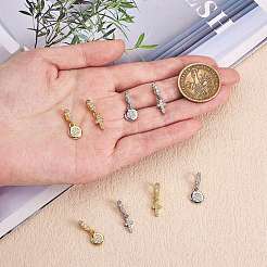 8 stücke 4 arten messing mikro pflastern klare zirkonia europäische baumelnde charme&nbsp;ZIRC-SZ0004-30