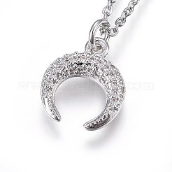 Collana con pendente in ottone con zirconia cubica&nbsp;NJEW-L146-07