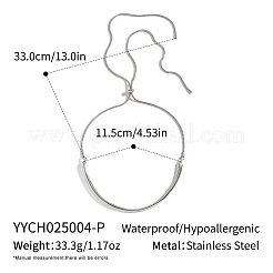 Verstellbare Choker-Halsketten aus 304 Edelstahl mit gebogener Form und runder Schlangenkette für Damen&nbsp;CE3474-2