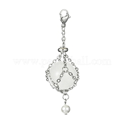 Chaînes de câble en acier inoxydable 304 pochette en macramé support de pierre vide pendentif décoration&nbsp;HJEW-TA00069-02