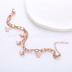 Amis Rad Winter Damen Armband Schmetterling Mehrkettchen Titan Stahl Roségold Schmuck&nbsp;ET6922