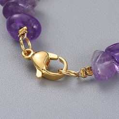 Braccialetti di perline con ametista naturale&nbsp;BJEW-JB04933-03