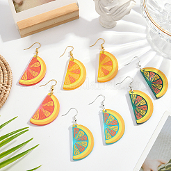 3D-gedrucktes orangefarbenes Charm-Ohrring-Bastelset für Mädchen und Frauen&nbsp;DIY-OC0007-70