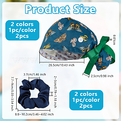 2 gorro quirúrgico de algodón ajustable con dibujos animados&nbsp;AJEW-OC0014-18B