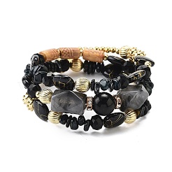 Braccialetto di perline di pietra multicolore fatto a mano in stile bohémien&nbsp;AJEW-Z038-01F
