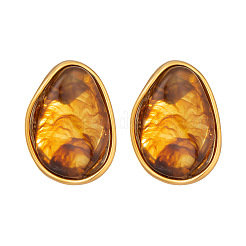 Pendientes de resina de acero inoxidable 304 para mujer&nbsp;GX1070