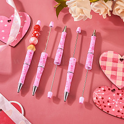 5 pièces thème saint valentin motif coeur en plastique avec stylo à bille en fer&nbsp;FIND-TA0004-05