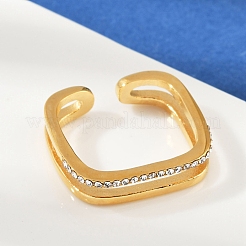 Manschettenringe aus 304er Edelstahl mit Mikropavé und Zirkonia&nbsp;RJEW-P153-02G