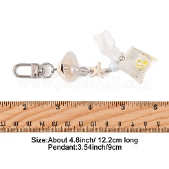 Decorazioni pendenti in plastica ABS con perle sintetiche&nbsp;KEYC-FS00038-03