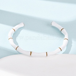 304 Edelstahl Emaille Manschette Armreifen für Damen&nbsp;BJEW-G780-01G