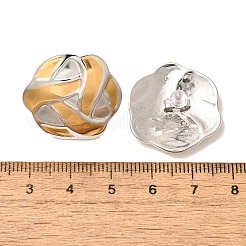 Pendientes de botón de dos tonos de acero inoxidable 304&nbsp;EJEW-F355-04GP-06