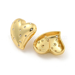 Orecchino a bottone con micro pavé di zirconi cubici in ottone placcato cremagliera&nbsp;EJEW-C102-08G-01