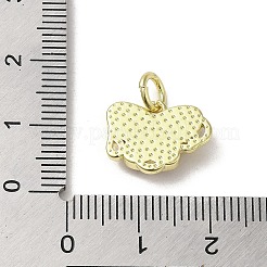 Böser Blick Emaille-Muschel-Schmetterlingsanhänger aus Messing mit Biegeringen&nbsp;KK-E092-27G-01