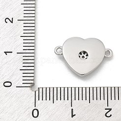 Breloques de connecteur en laiton micro pavé de zircone cubique transparente&nbsp;KK-M303-04P-11