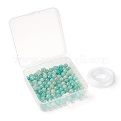 100pcs 8mm natürliche Amazonit runde Perlen&nbsp;DIY-LS0002-64