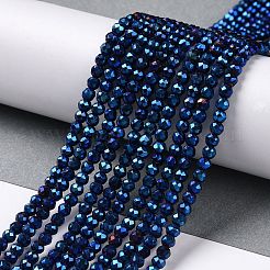 Chapelets de perles en verre électroplaqué&nbsp;GLAA-H021-01B-FP03