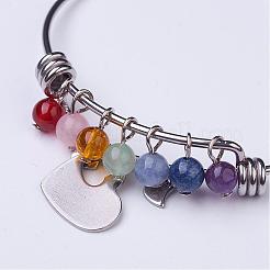 Braccialetti con ciondolo a forma di cuore in acciaio inossidabile 304&nbsp;BJEW-JB02691