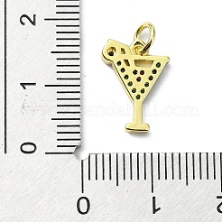 Pendenti in zirconi cubici colorati in micro pavè di ottone&nbsp;KK-H475-24G-03