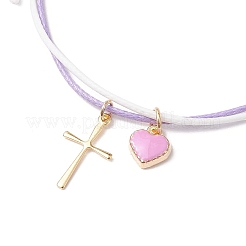5 bracelet réglable en cordon de polyester ciré&nbsp;BJEW-JB11789