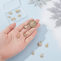 12 pièces 6 styles en laiton micro pavé pendentifs en zircone cubique claire&nbsp;KK-PH0012-24