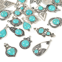 20 pz 10 stili tibetano lega pavé imitazione turchese pendenti&nbsp;FIND-TA0008-36