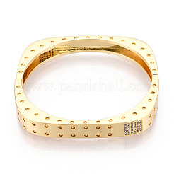 Messing-Armbänder mit Mikropflaster und klarem Zirkonia&nbsp;BJEW-N035-05G