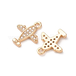 Latón micro pavimenta claro cubic zirconia encantos&nbsp;ZIRC-L105-15G