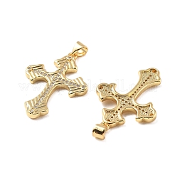 Pendentifs avec zircon cubiques à micro-pavés en laiton&nbsp;KK-R229-10G-D